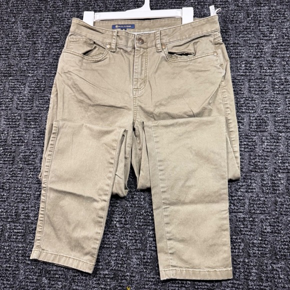Brooks Brothers Pants - Brooks Brothers Womens 10 Olive Green Stretch Cotton 5-Pocket Straight Leg Pants